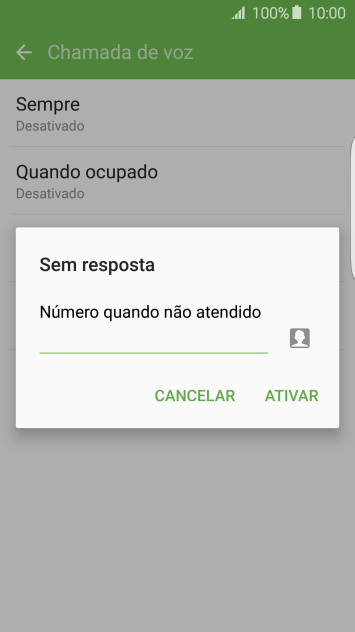 Digite o número desejado, e pressione ATIVAR. Digite o número desejado, e pressione ATIVAR.