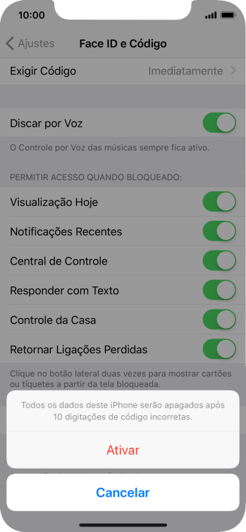 Se você quiser ativar a função, deve pressionar Ativar. Se você quiser ativar a função, deve pressionar Ativar.