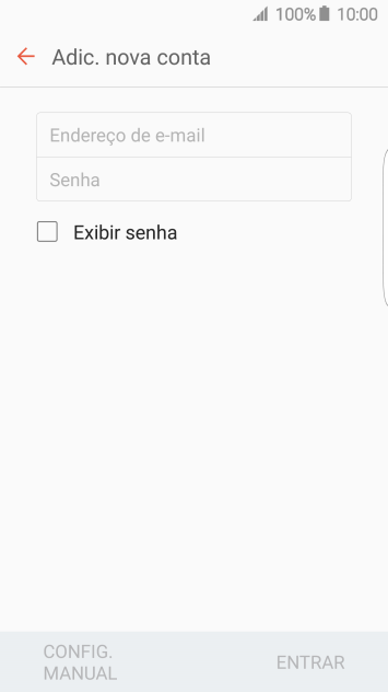 Pressione Endereço de e-mail, e digite o endereço de e-mail. Pressione Endereço de e-mail, e digite o endereço de e-mail.