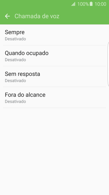 Pressione o tipo de encaminhamento desejado. Pressione o tipo de encaminhamento desejado.