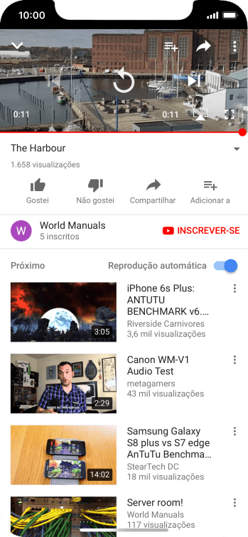 Deslize para cima a partir da parte de baixo da tela para finalizar e voltar para a tela inicial. Deslize para cima a partir da parte de baixo da tela para finalizar e voltar para a tela inicial.