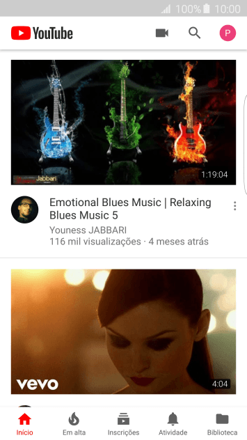 Pressione o ícone de upload, e siga as instruções da tela para navegar e fazer o upload do vídeo desejado. Pressione o ícone de upload, e siga as instruções da tela para navegar e fazer o upload do vídeo desejado.