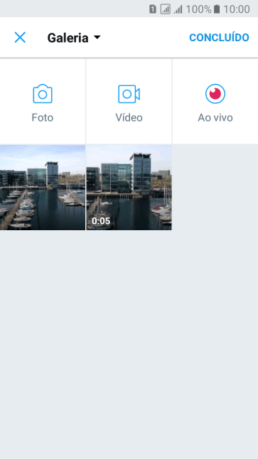 Pressione a foto ou o vídeo desejado. Pressione a foto ou o vídeo desejado.