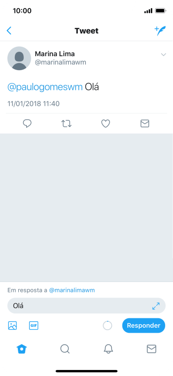 Escreva a resposta desejada, e pressione Responder. Escreva a resposta desejada, e pressione Responder.