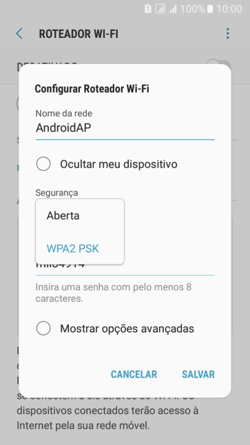 Pressione WPA2 PSK para proteger seu Roteador Wi-Fi com uma senha. Pressione WPA2 PSK para proteger seu Roteador Wi-Fi com uma senha.