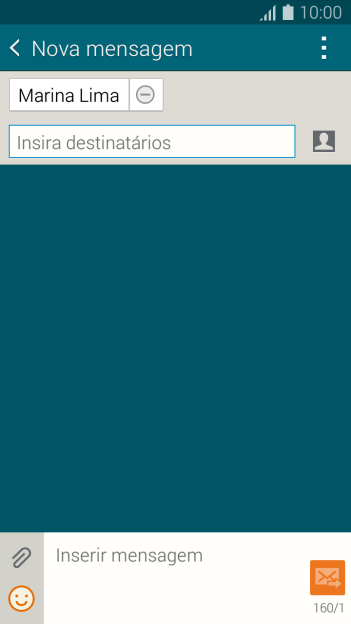 Pressioneo campo de escrever, e digite o texto da sua MMS. Pressioneo campo de escrever, e digite o texto da sua MMS.