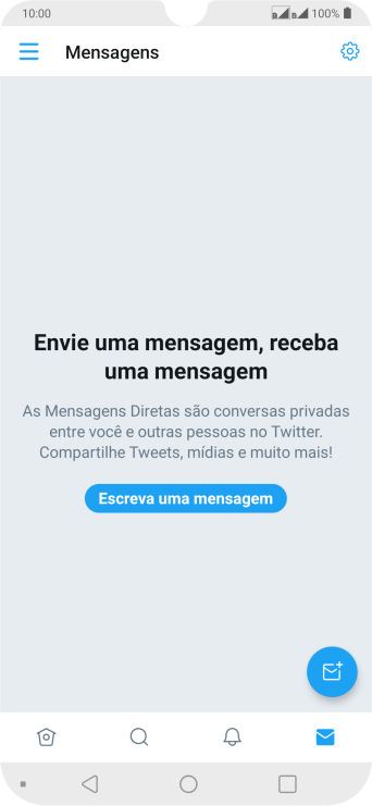 Pressione o ícone de nova mensagem. Pressione o ícone de nova mensagem.