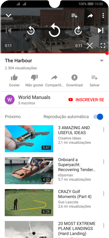 Deslize para cima a partir da parte de baixo da tela para finalizar e voltar para a tela inicial. Deslize para cima a partir da parte de baixo da tela para finalizar e voltar para a tela inicial.