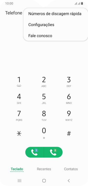 Pressione Configurações. Pressione Configurações.