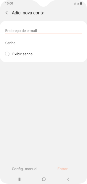 Pressione Endereço de e-mail, e digite o endereço de e-mail. Pressione Endereço de e-mail, e digite o endereço de e-mail.