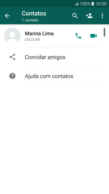 Pressione o ícone de busca, e digite as primeiras letras do nome do contato. Pressione o ícone de busca, e digite as primeiras letras do nome do contato.