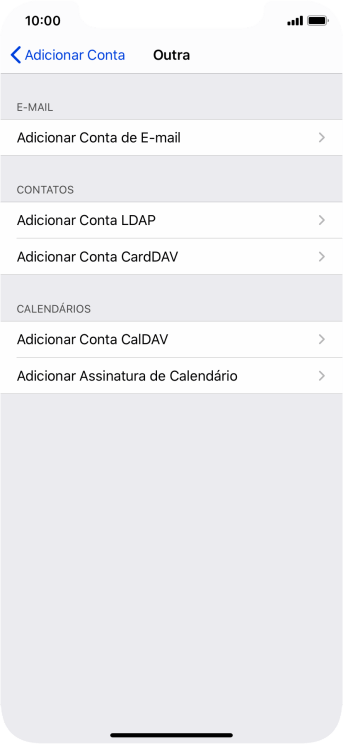 Pressione Adicionar Conta de E-mail. Pressione Adicionar Conta de E-mail.