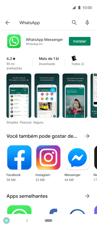 Pressione WhatsApp Messenger. Pressione WhatsApp Messenger.