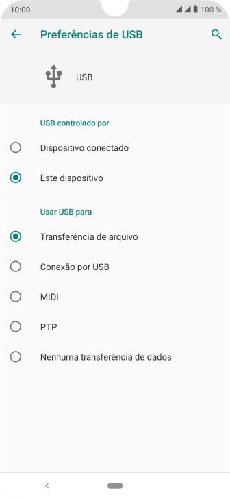 Pressione Transferência de arquivo. Pressione Transferência de arquivo.