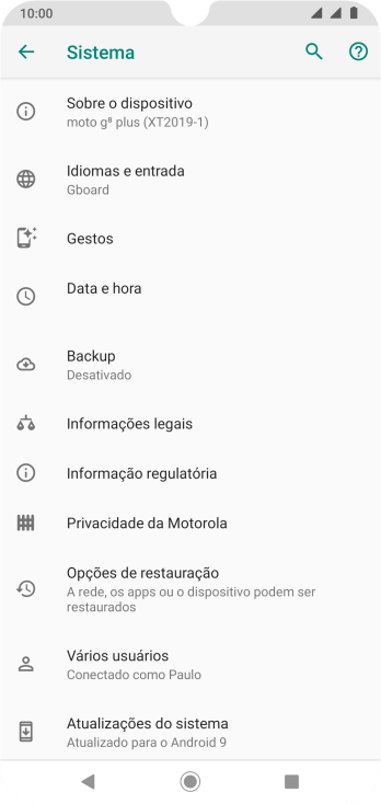Pressione Opções de restauração. Pressione Opções de restauração.