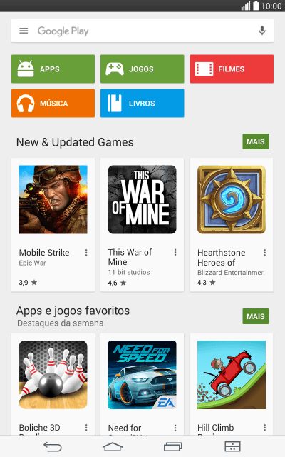 Pressione Google Play. Pressione Google Play.