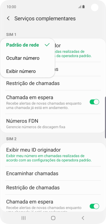 Pressione Exibir número para ativar a identificação do seu número. Pressione Exibir número para ativar a identificação do seu número.