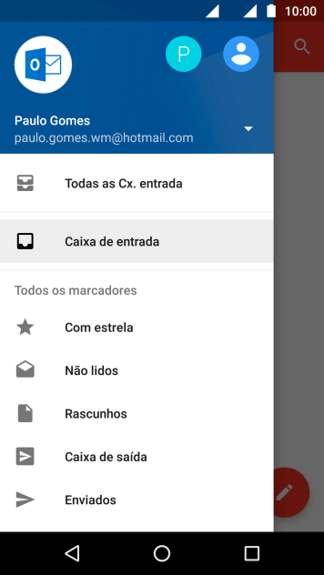 Pressione a lista suspensa ao lado do número do endereço de e-mail. Pressione a lista suspensa ao lado do número do endereço de e-mail.