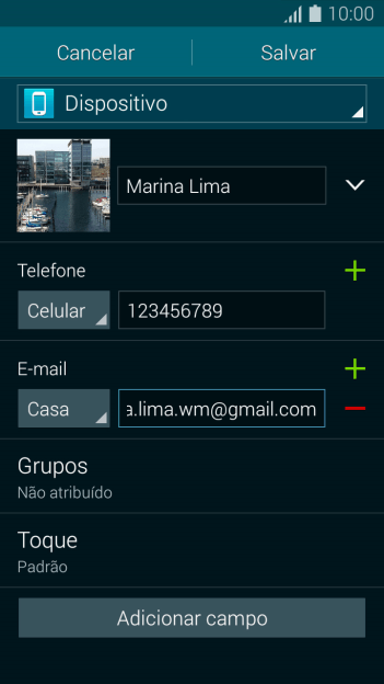 Pressione a lista suspensa ao lado do número do endereço de e-mail. Pressione a lista suspensa ao lado do número do endereço de e-mail.