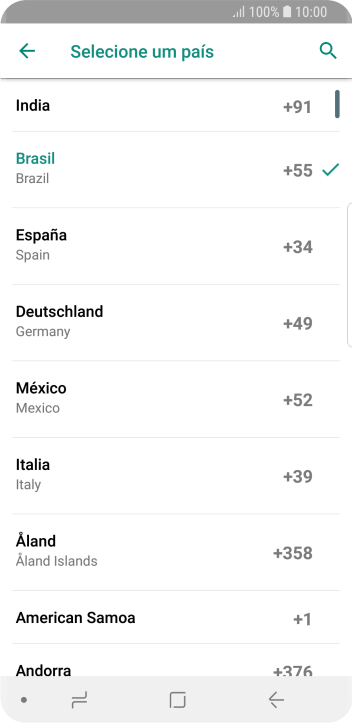 Pressione o país desejado. Pressione o país desejado.