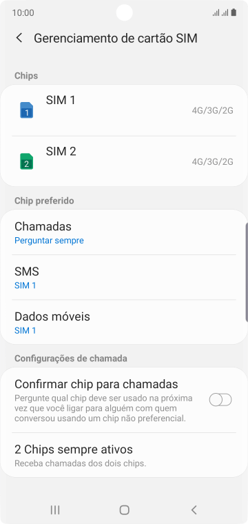 Pressione o chip desejado. Pressione o chip desejado.