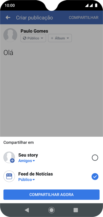 Pressione o campo ao lado das configurações desejadas. Pressione o campo ao lado das configurações desejadas.