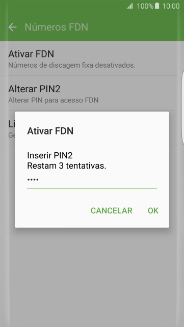 Digite o código PIN2, e pressione OK. Digite o código PIN2, e pressione OK.
