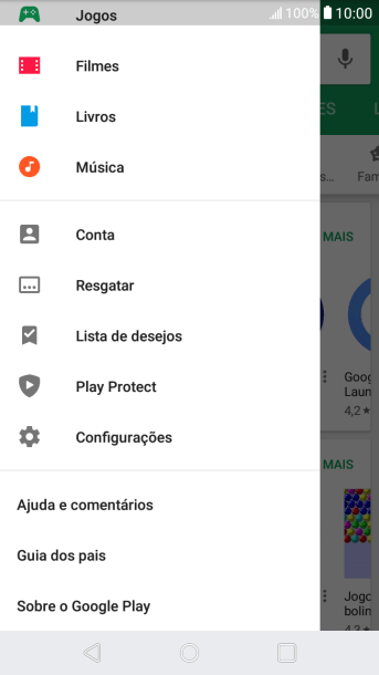 Pressione Configurações. Pressione Configurações.