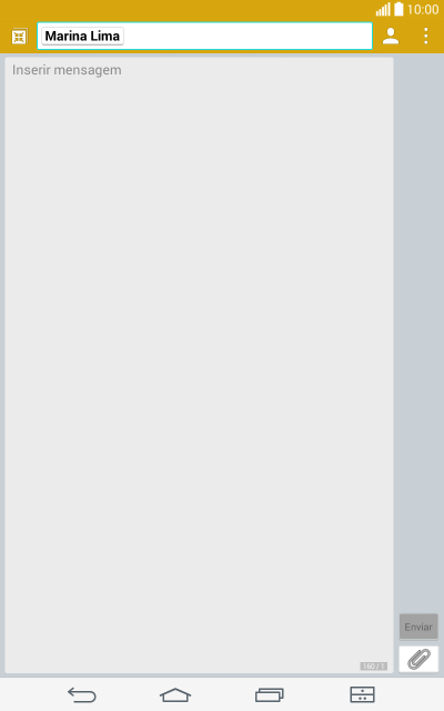 Pressione o campo de escrever, e escreva o texto da sua MMS. Pressione o campo de escrever, e escreva o texto da sua MMS.