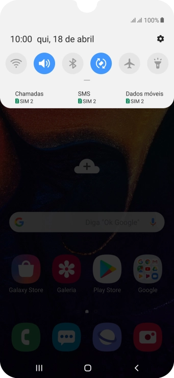 Pressione o ícone de configurações. Pressione o ícone de configurações.