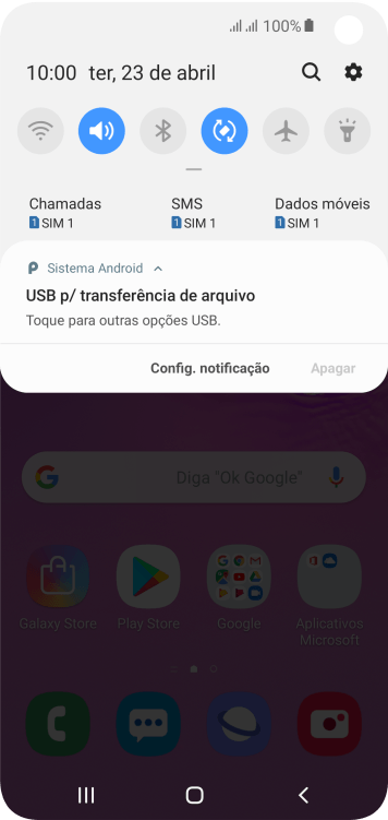 Pressione Toque para outras opções USB.. Pressione Toque para outras opções USB..