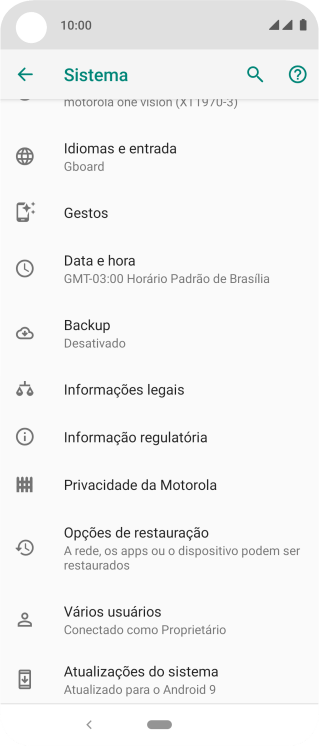 Pressione Opções de restauração. Pressione Opções de restauração.