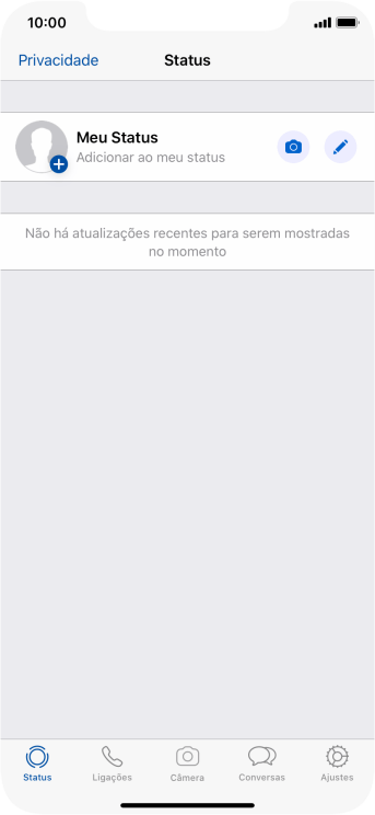 Pressione o ícone de câmera. Pressione o ícone de câmera.