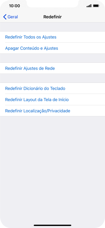 Pressione Redefinir Todos os Ajustes. Pressione Redefinir Todos os Ajustes.