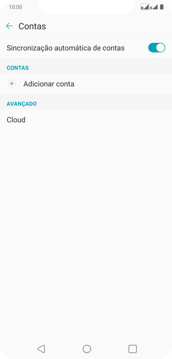 Pressione Adicionar conta. Pressione Adicionar conta.