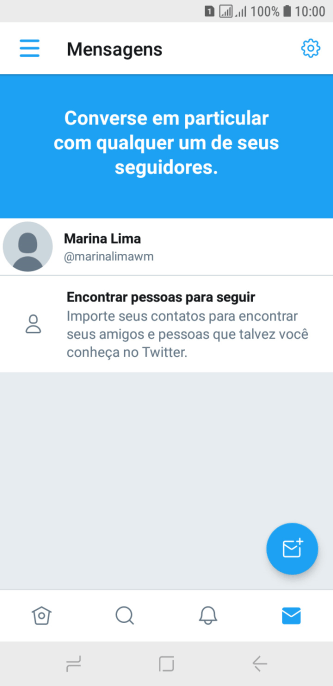Pressione o ícone de nova mensagem. Pressione o ícone de nova mensagem.