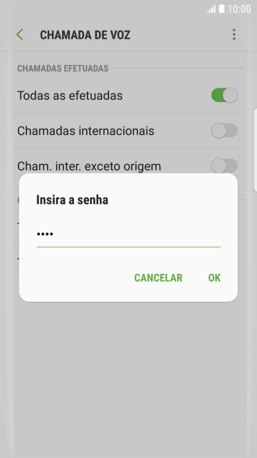 Digite sua senha de bloqueio, e pressione OK. Digite sua senha de bloqueio, e pressione OK.