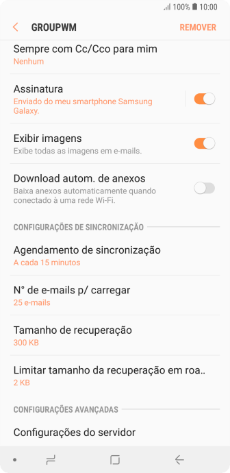 Pressione Agendamento de sincronização. Pressione Agendamento de sincronização.