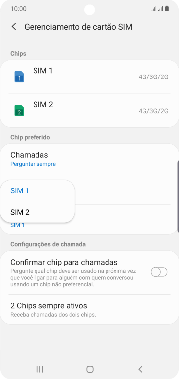 Pressione o chip desejado. Pressione o chip desejado.