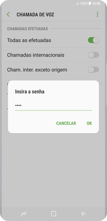 Digite sua senha de bloqueio, e pressione OK. Digite sua senha de bloqueio, e pressione OK.