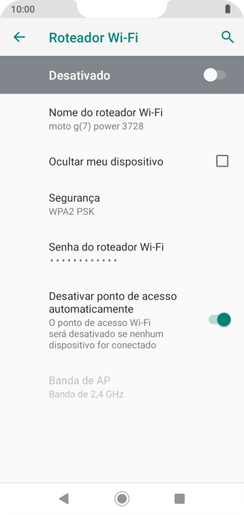 Pressione Senha do roteador Wi-Fi. Pressione Senha do roteador Wi-Fi.