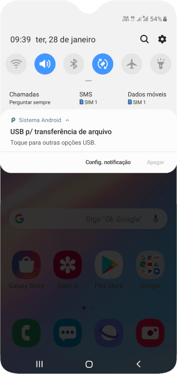 Pressione Toque para outras opções USB.. Pressione Toque para outras opções USB..