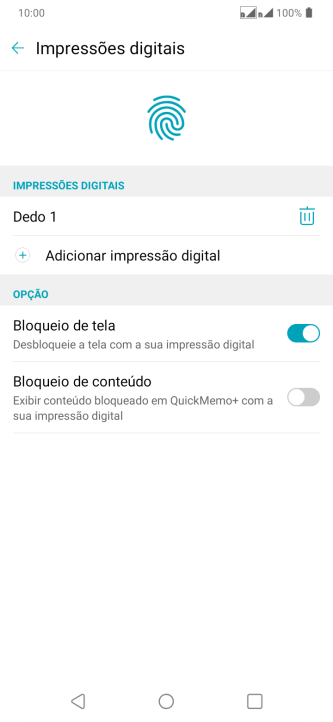 Pressione a tecla de voltar. Pressione a tecla de voltar.