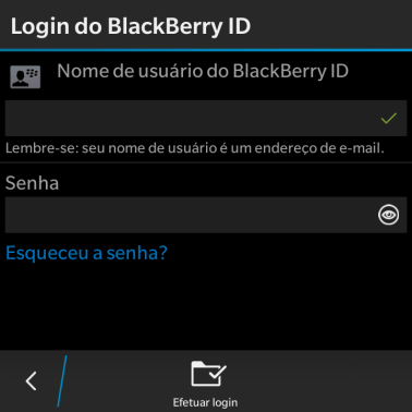 Pressione Efetuar login. Pressione Efetuar login.