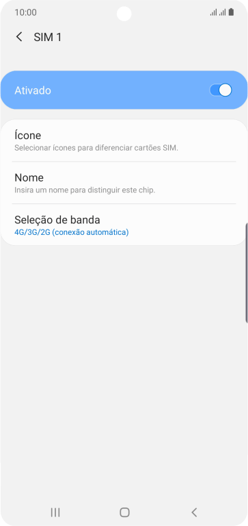 Pressione o indicador para ativar ou desativar o TIMchip. Pressione o indicador para ativar ou desativar o TIMchip.