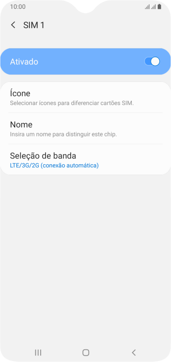 Pressione o indicador para ativar ou desativar o TIMchip. Pressione o indicador para ativar ou desativar o TIMchip.