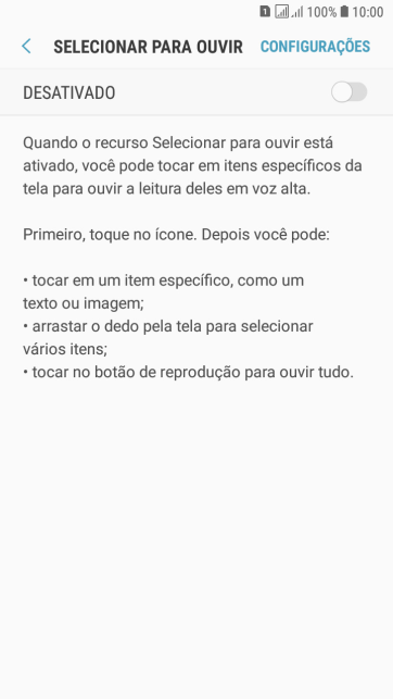 Pressione o indicador para ativar a função. Pressione o indicador para ativar a função.