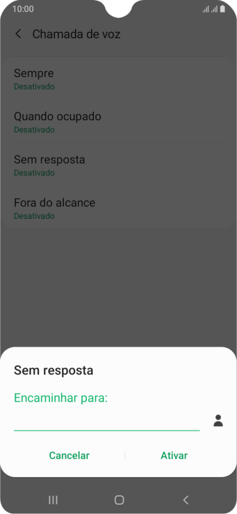 Digite o número desejado, e pressione Ativar. Digite o número desejado, e pressione Ativar.