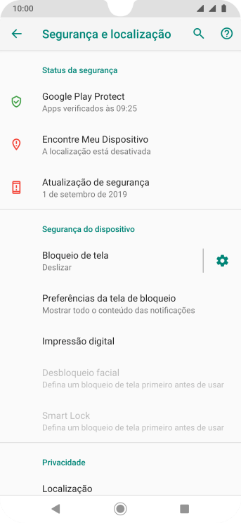Pressione Impressão digital. Pressione Impressão digital.