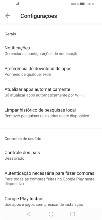 Pressione Atualizar apps automaticamente. Pressione Atualizar apps automaticamente.